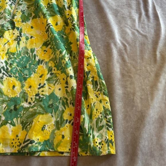 Kensie Yellow and Green Ruffled Smocked Sundress - Picture 9 of 9